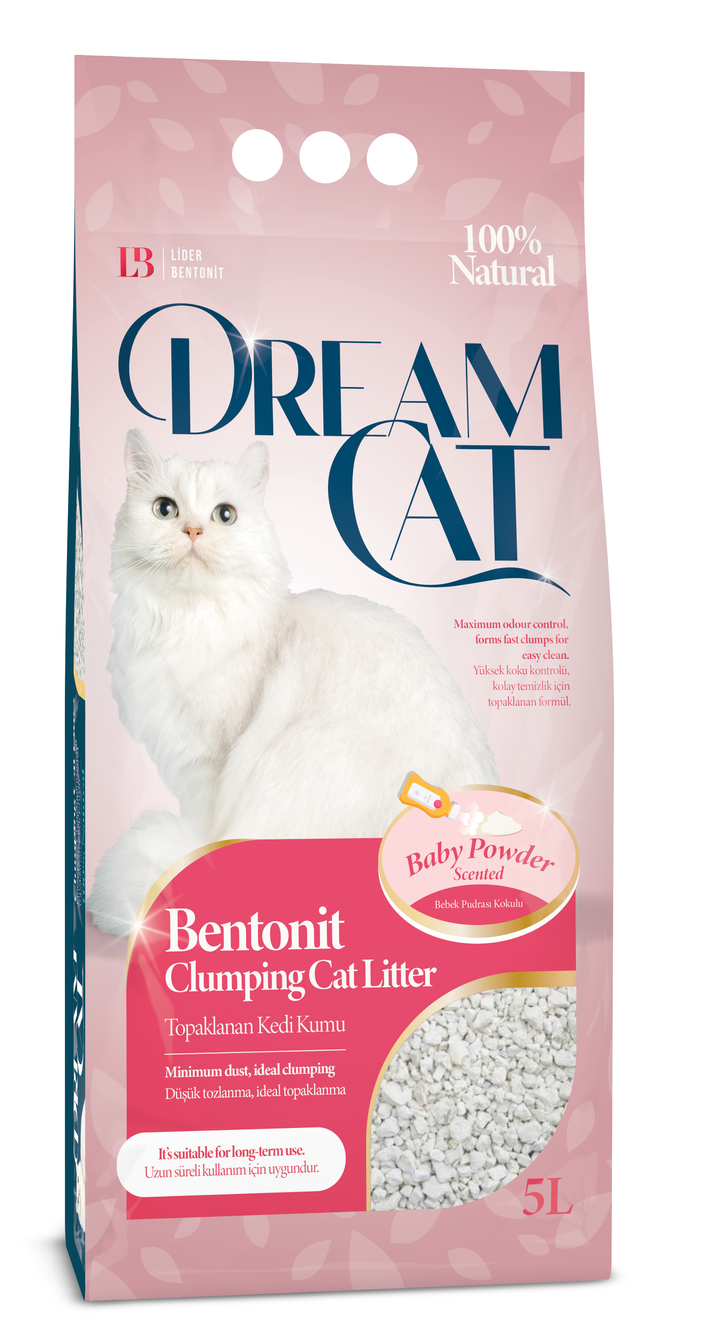 Dream Cat Areia Aglomerante 100% Bentonita - Pó Talco