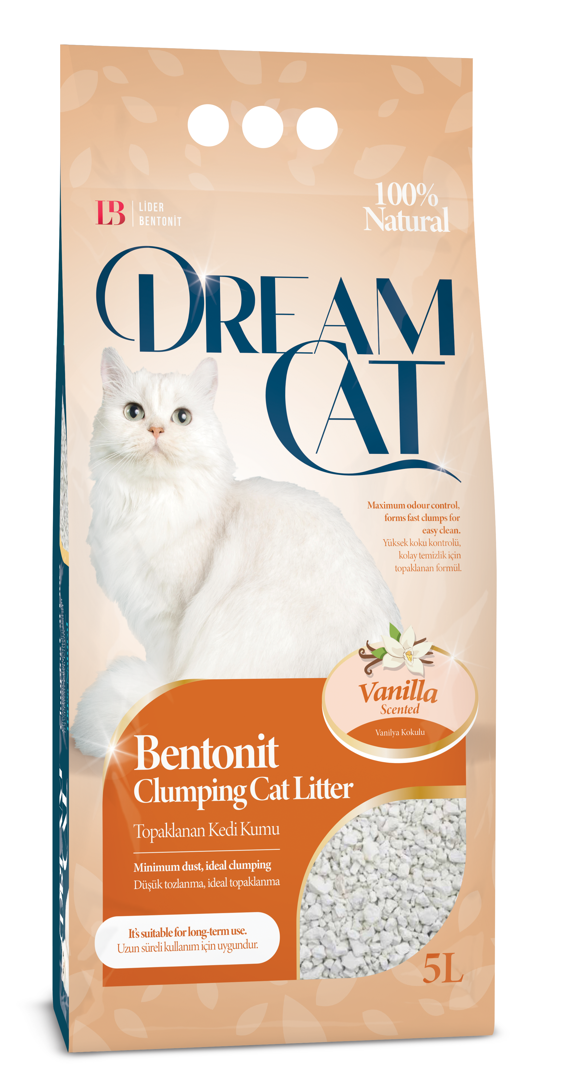 Dream Cat Areia Aglomerante 100% Bentonita - Baunilha