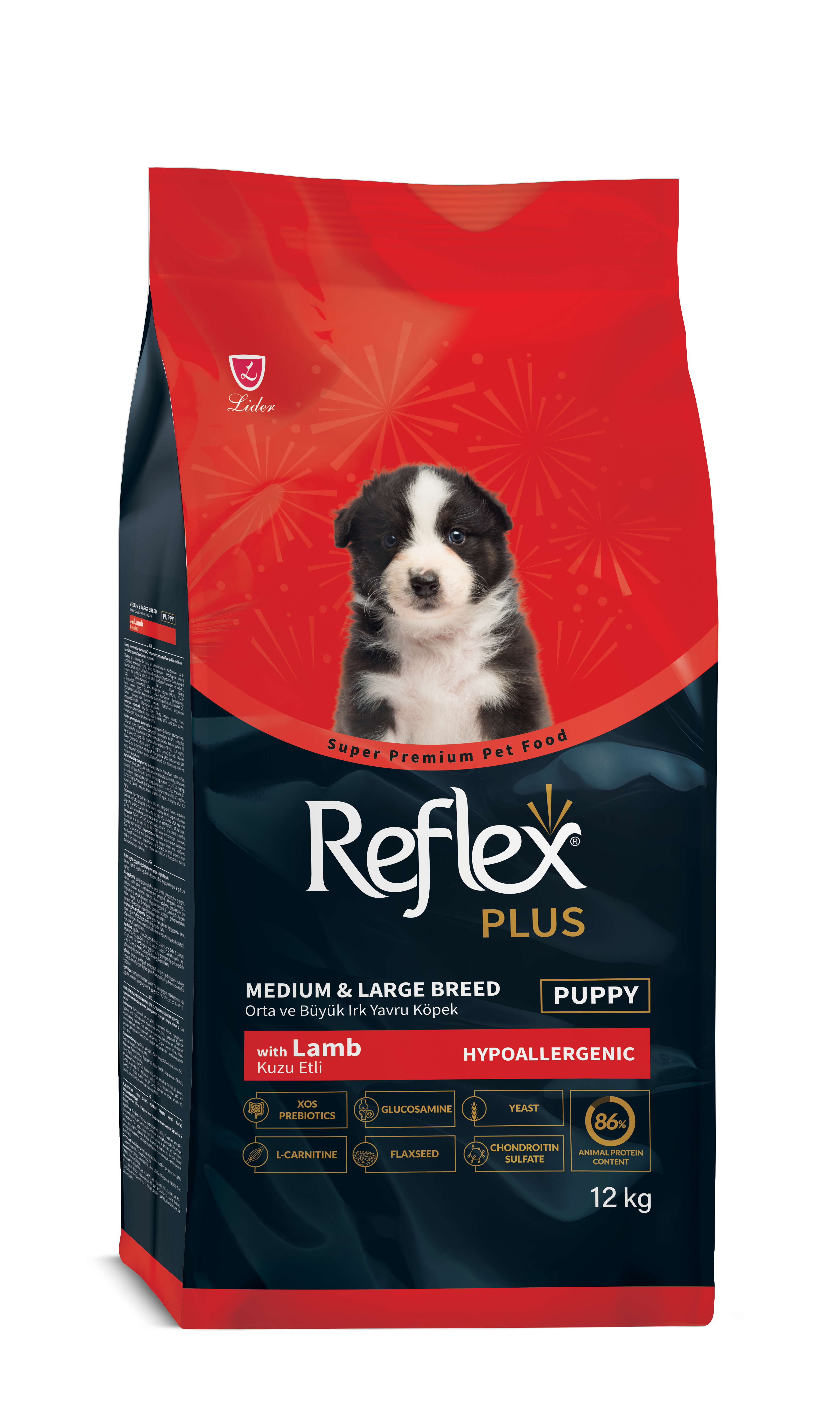 Reflex Plus Júnior - Médio/ Grande - Cordeiro & Arroz - Hipoalergínica