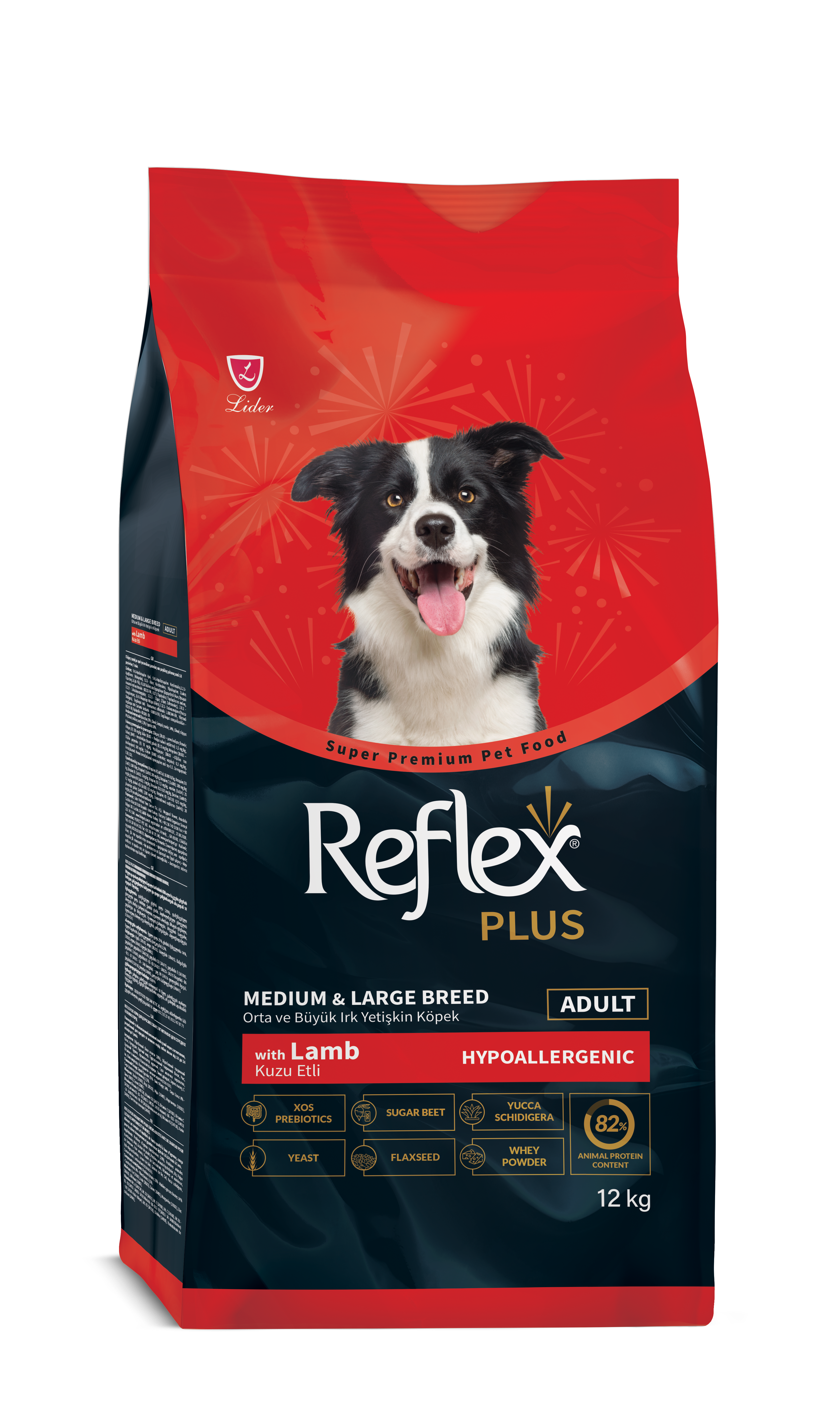 Reflex Plus Cão Adulto - Médio / Grande - Cordeiro & Arroz - Hipoalergénica
